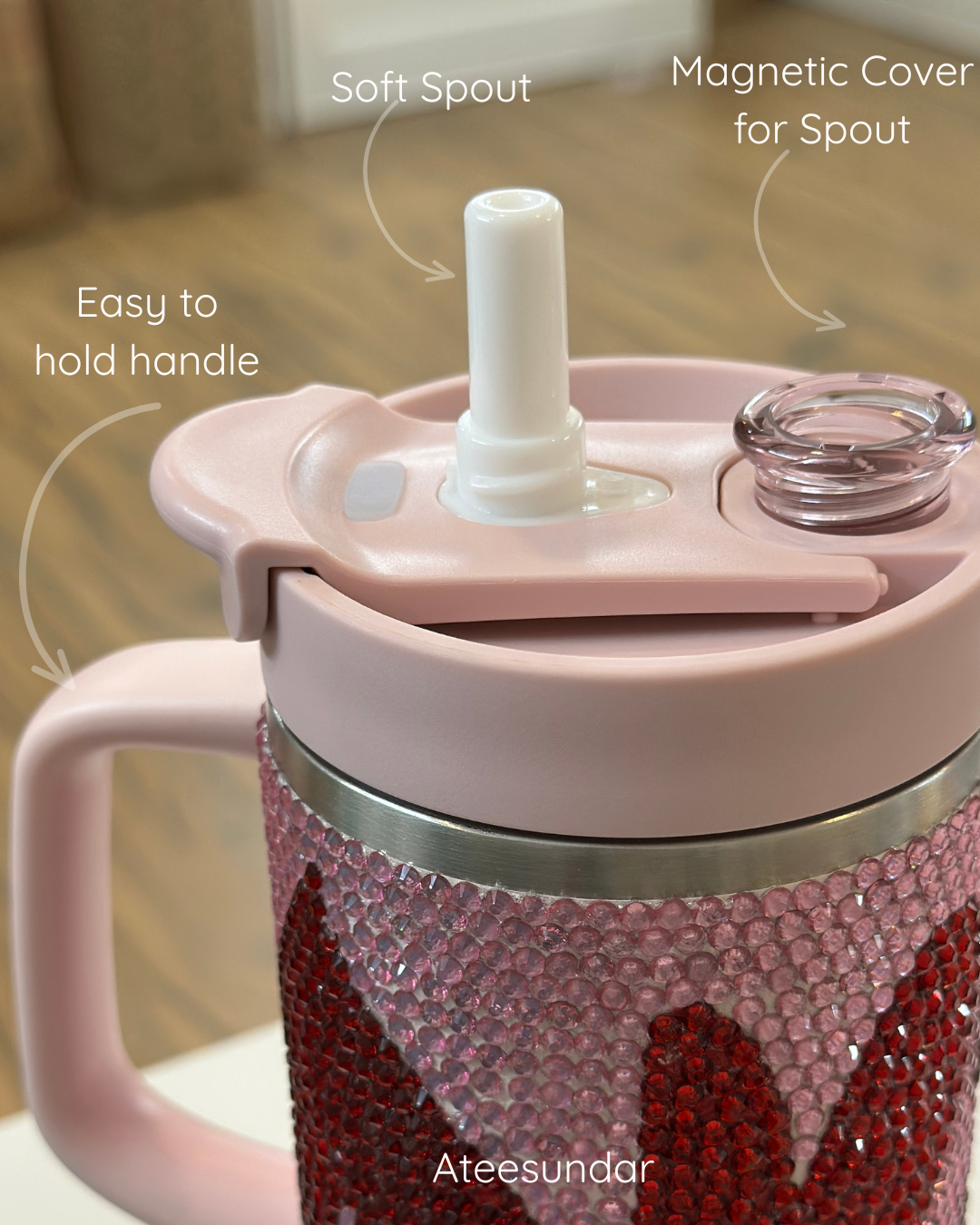 Heart Rhinestone Tumbler