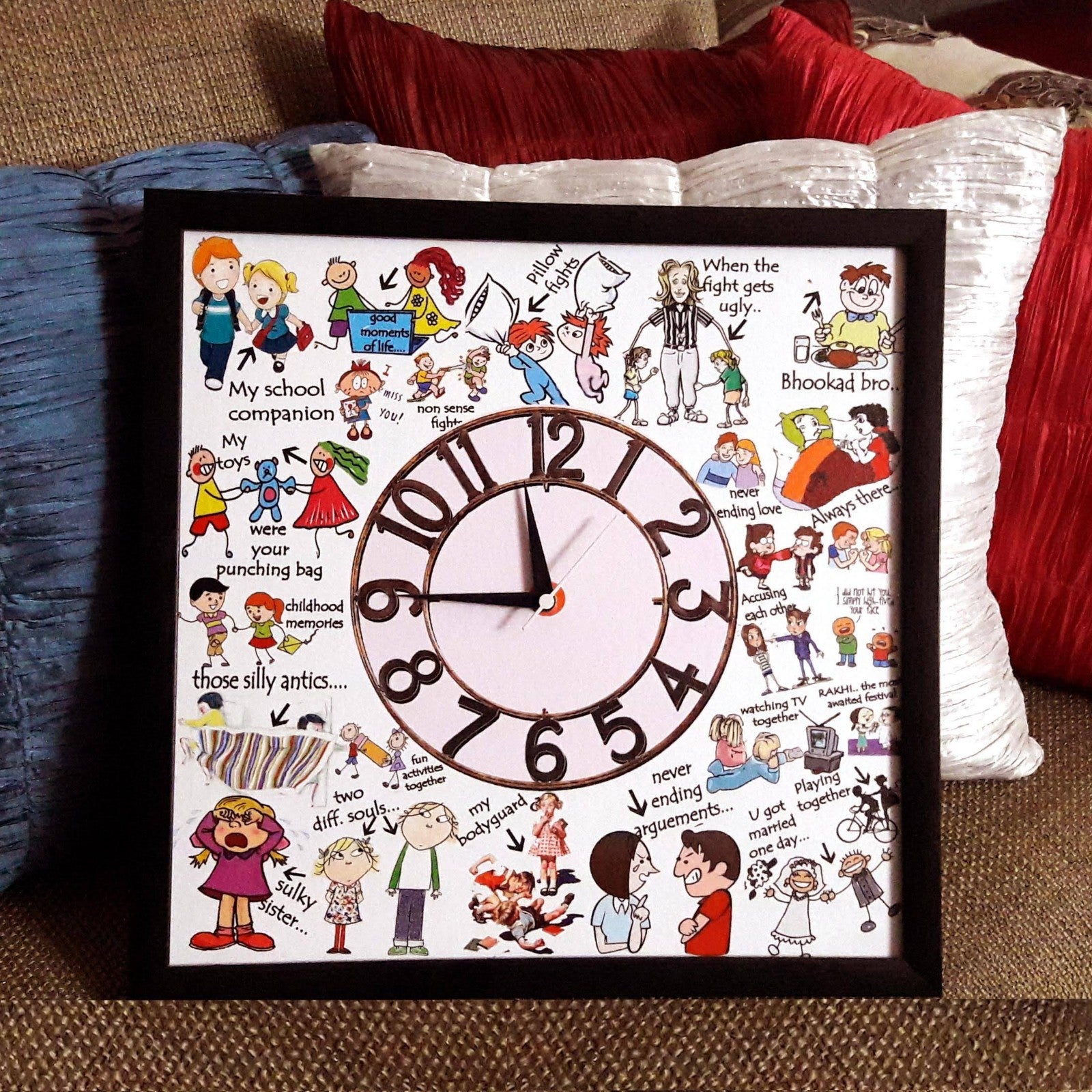 Brother Sister Canvas Clock