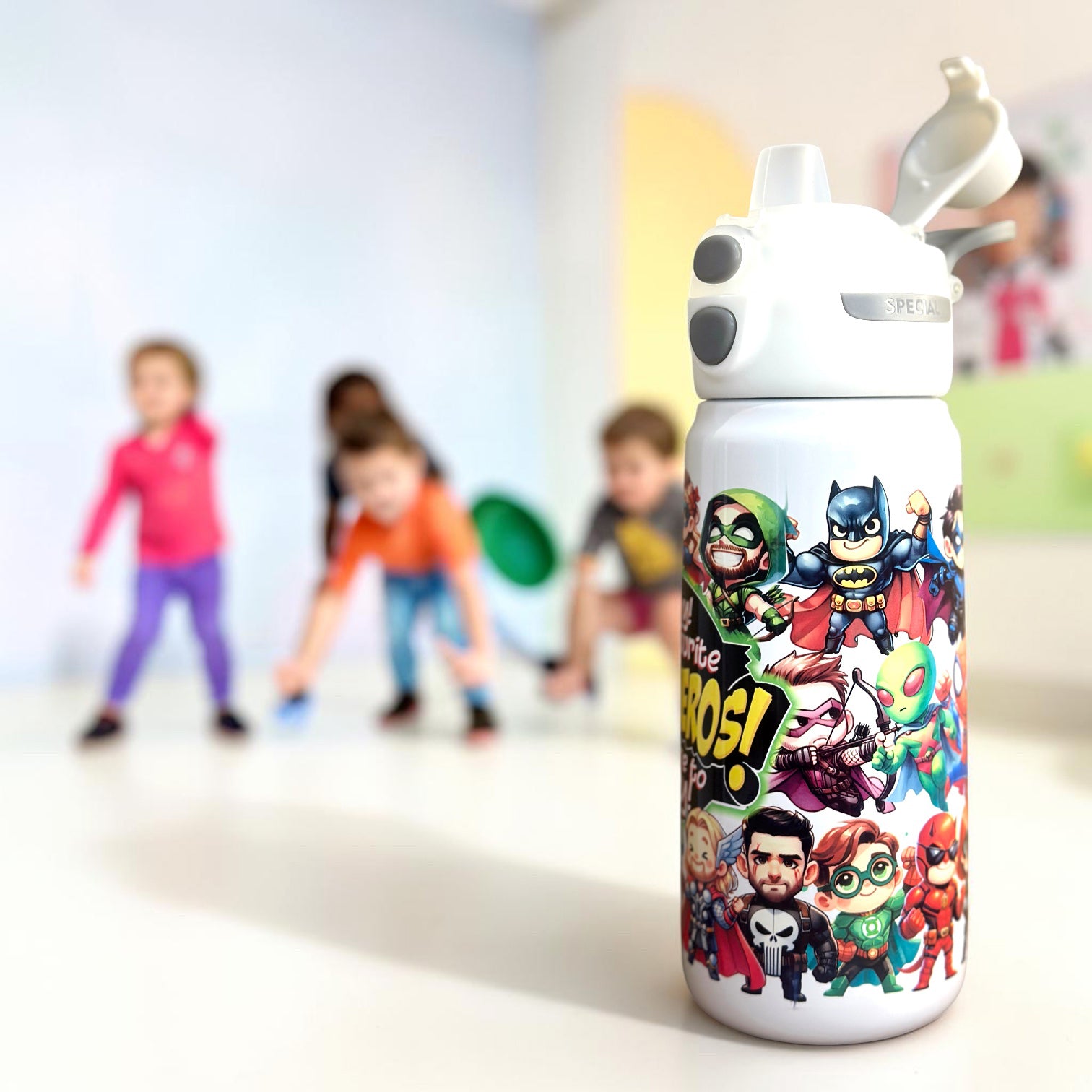 Superheros Dual Mouth Bottle