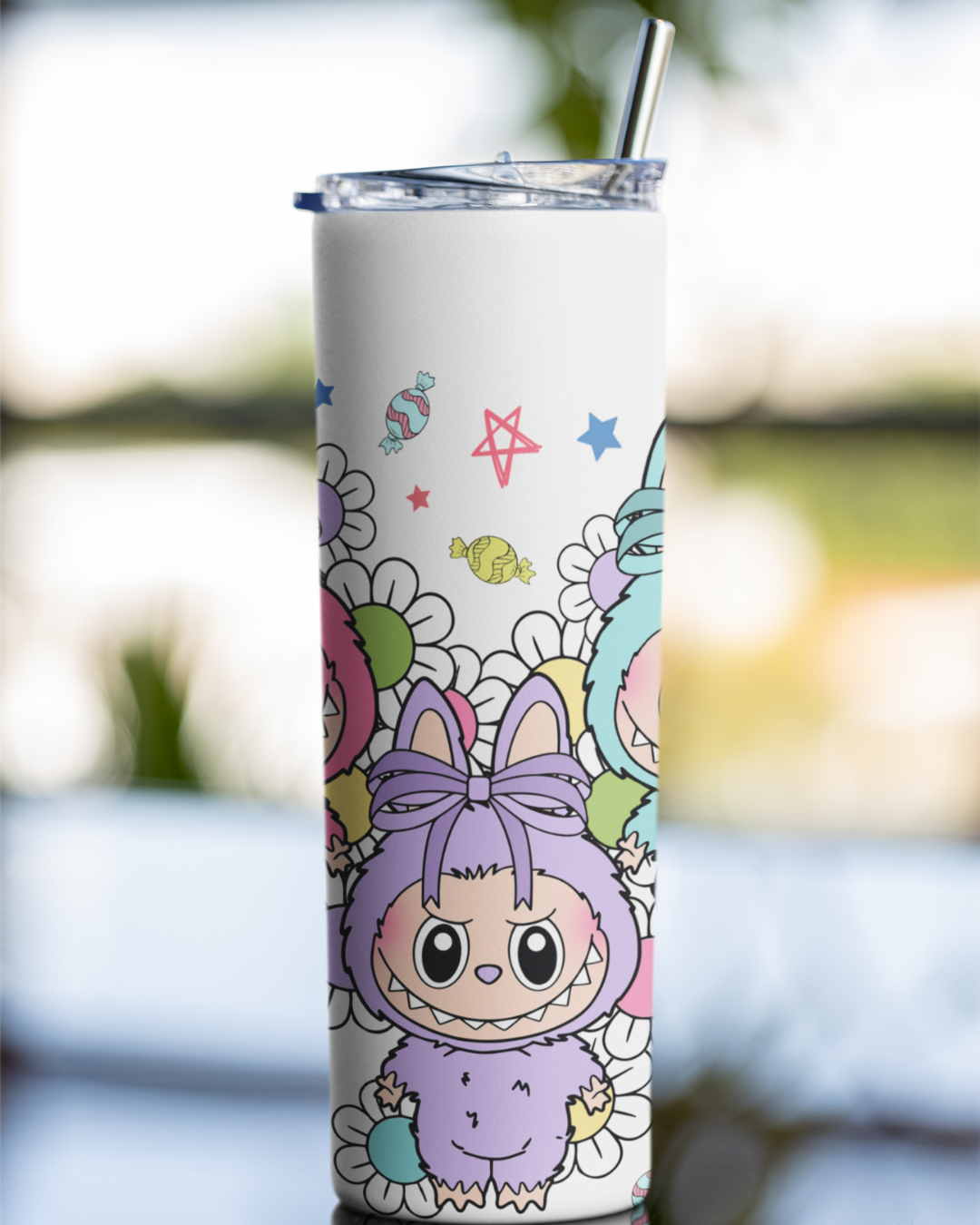 Labubu Grey Skinny Tumbler