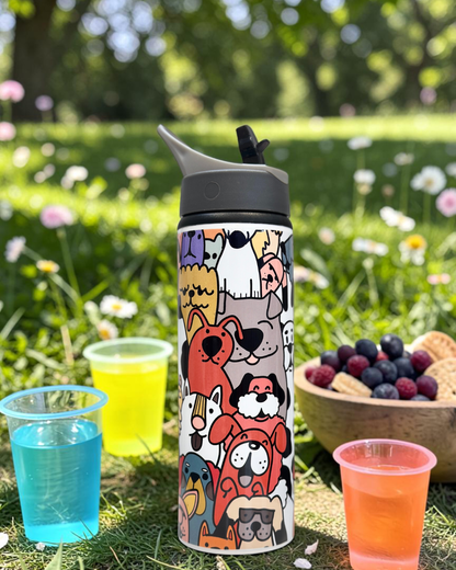 Cute Dogs Aluminium Sipper
