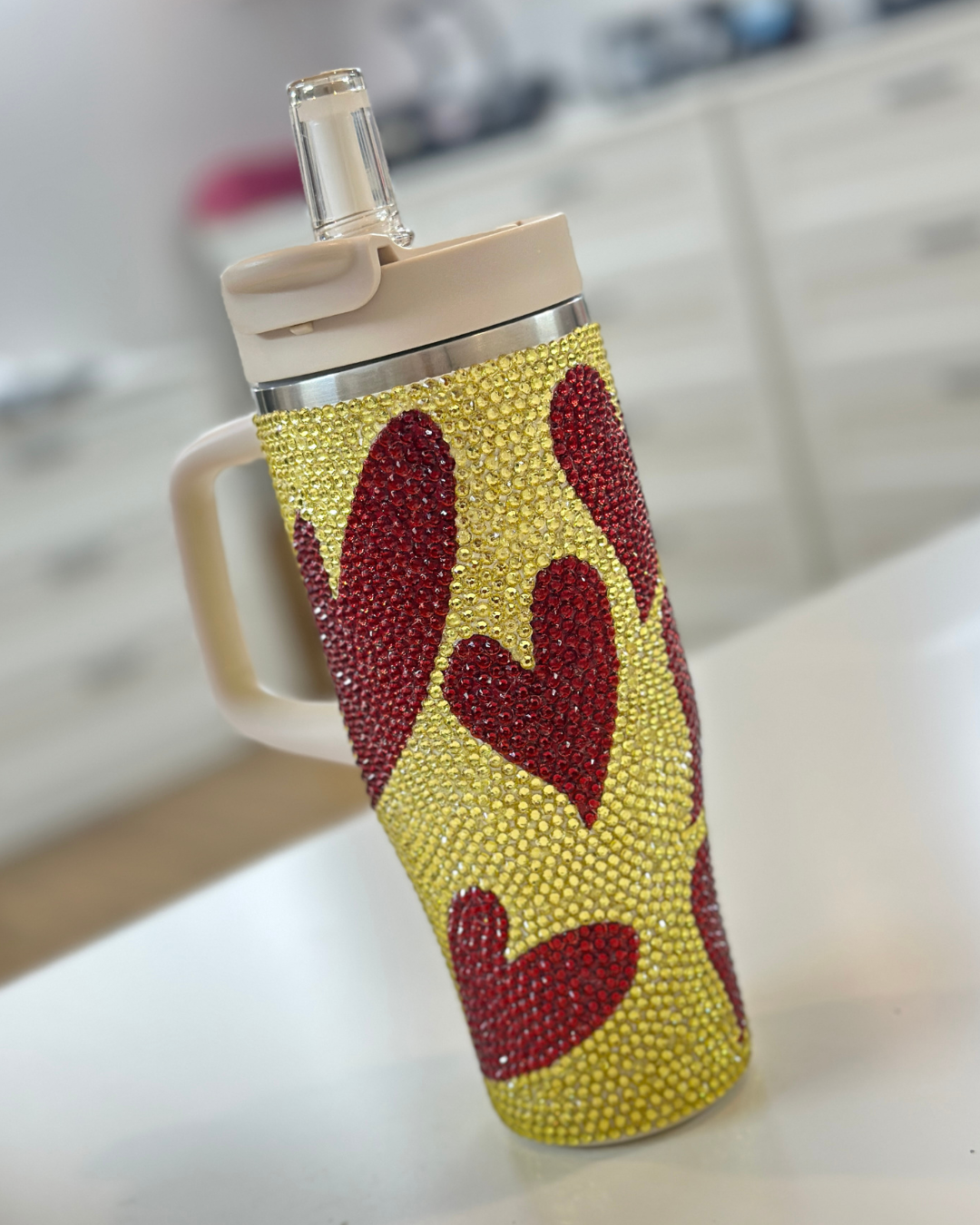 Yellow Heart Rhinestone