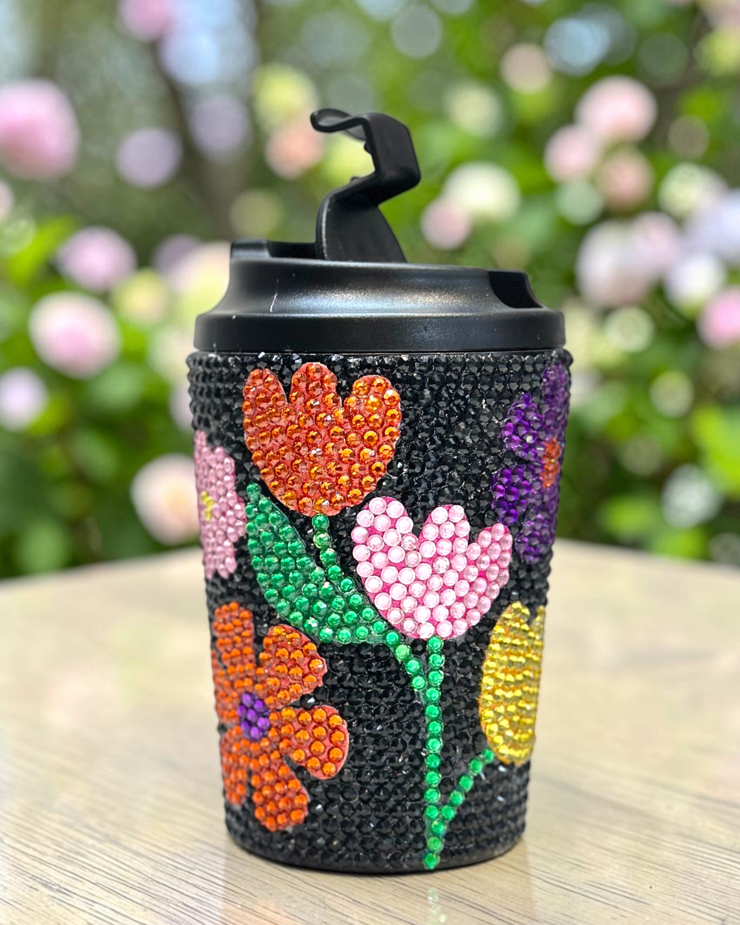 Flowers Rhinestone Tumbler
