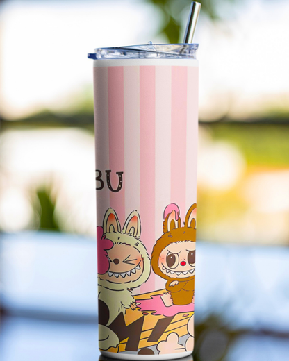 Labubu Pink Skinny Tumbler