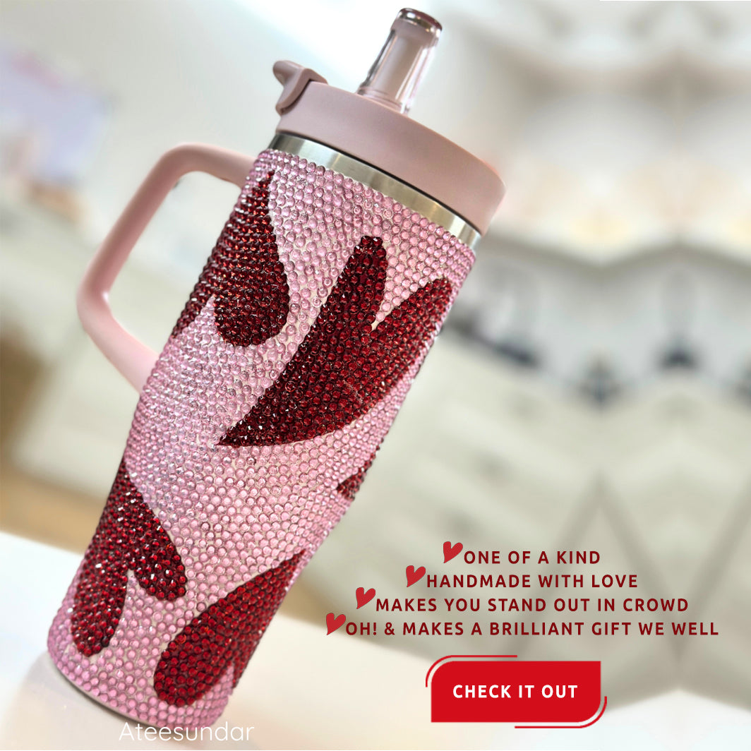 Heart Rhinestone Tumbler