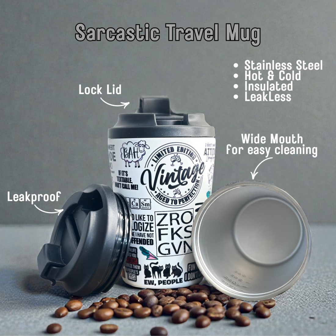 Sarcastic Medium Travel Mug